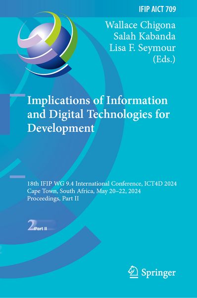 Produktbild: Implications of Information and Digital Technologies for Development