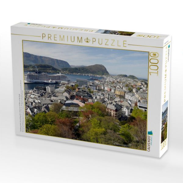 Produktbild: CALVENDO Puzzle Stadtberg Aksla, Aussichtspunkt in Alesund, mit Blick auf die Stadt | 1000 Teile Lege-Gr&ouml;&szlig;e 64x48cm Foto-Puzzle f&uuml;r gl&uuml;ckliche Stunden