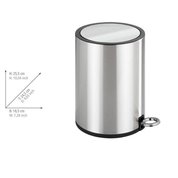 Produktbild: Kosmetik Treteimer Mod. Monza Edelstahl gl&auml;nzend, mit Absenkautomatik