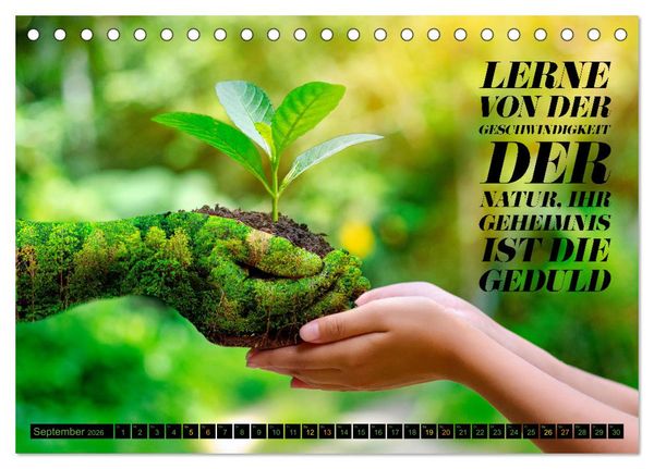 Produktbild: KLIMAWANDEL - Impressionen mit Spr&uuml;chen (Tischkalender 2026 DIN A5 quer), CALVENDO Monatskalender