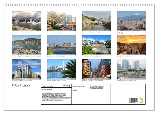 Produktbild: St&auml;dte in Japan (Wandkalender 2027 DIN A2 quer), CALVENDO Monatskalender