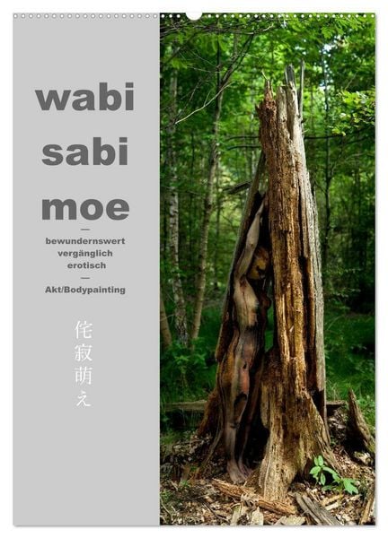 Produktbild: wabi sabi moe &mdash; bewundernswert verg&auml;nglich erotisch &mdash; Akt/Bodypainting (Wandkalender 2026 DIN A2 hoch), CALVENDO Monatskalender