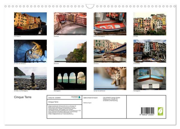 Produktbild: Cinque Terre (Wandkalender 2026 DIN A3 quer), CALVENDO Monatskalender
