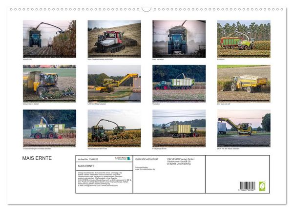 Produktbild: MAIS ERNTE (Wandkalender 2026 DIN A2 quer), CALVENDO Monatskalender