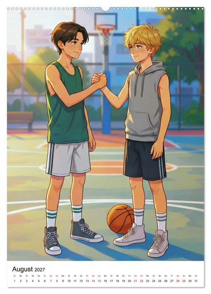 Produktbild: Level Up &ndash; Basketballhelden (Wandkalender 2027 DIN A2 hoch), CALVENDO Monatskalender