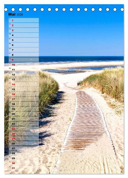 Produktbild: An der See Geburtstagsplaner (Tischkalender 2026 DIN A5 hoch), CALVENDO Monatskalender