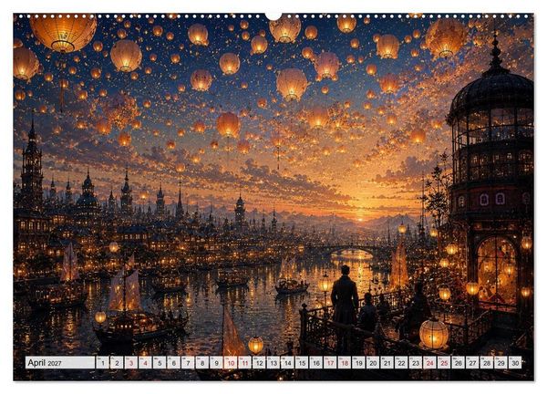 Produktbild: Traumwelten zwischen Zeit und Fantasie (hochwertiger Premium Wandkalender 2027 DIN A2 quer), Kunstdruck in Hochglanz