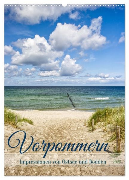 Produktbild: Vorpommern, Impressionen von Ostsee und Bodden (Wandkalender 2026 DIN A2 hoch), CALVENDO Monatskalender