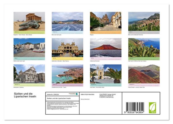 Produktbild: Sizilien und die Liparischen Inseln (Wandkalender 2026 DIN A4 quer), CALVENDO Monatskalender