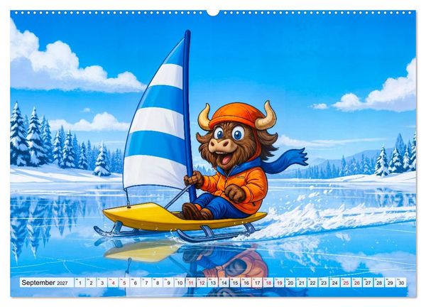 Produktbild: Tierischer Wintersport - Lustige Tiere im Schnee (Wandkalender 2027 DIN A2 quer), CALVENDO Monatskalender