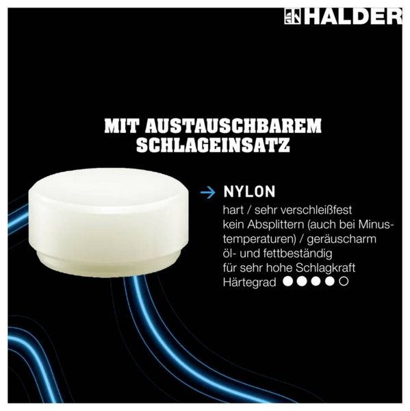 Produktbild: Halder SUPERCRAFT 3377.040 Schonhammer ergonomischer Griff, hart 805g 305mm 1St.