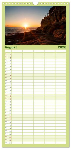 Produktbild: Familienplaner 2026 - Gran Canaria mit 5 Spalten (Wandkalender, 21 x 45 cm) CALVENDO