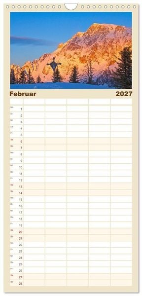 Produktbild: Familienplaner 2027 - Gipfelkreuze im Sonnenlicht mit 5 Spalten (Wandkalender, 21 x 45 cm) CALVENDO