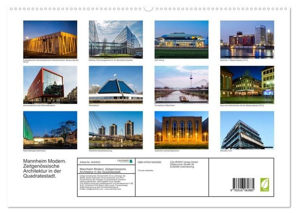 Produktbild: Mannheim Modern. Zeitgen&ouml;ssische Architektur in der Quadratestadt. (hochwertiger Premium Wandkalender 2026 DIN A2 quer), Kunstdruck in Hochglanz
