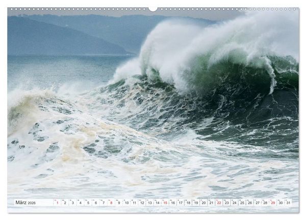 Produktbild: WASSERBERGE - Die Riesenwellen von Nazar&eacute; (Wandkalender 2026 DIN A2 quer), CALVENDO Monatskalender
