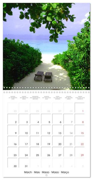 Produktbild: Maldives - Sun, water and beach (Wall Calendar 2026 12 &times; 12 Inch) CALVENDO 12 Month Wall Calendar