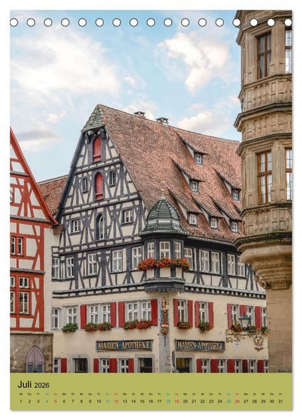 Produktbild: Rothenburg ob der Tauber (Tischkalender 2026 DIN A5 hoch), CALVENDO Monatskalender