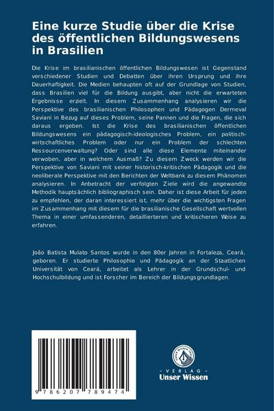 Produktbild: Eine kurze Studie &uuml;ber die Krise des &ouml;ffentlichen Bildungswesens in Brasilien