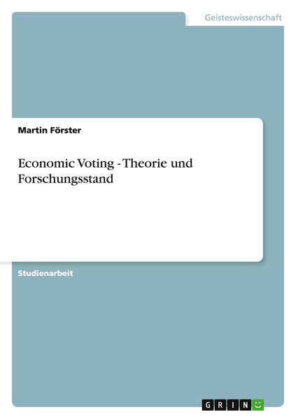 Produktbild: Economic Voting - Theorie und Forschungsstand