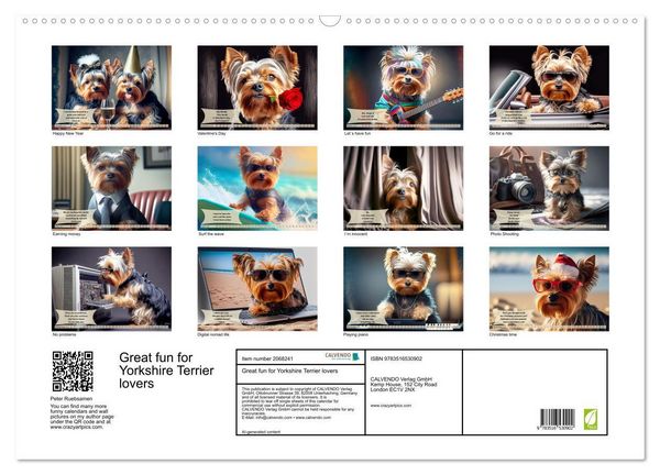 Produktbild: Great fun for Yorkshire Terrier lovers (Wall Calendar 2026 DIN A2 landscape), CALVENDO 12 Month Wall Calendar