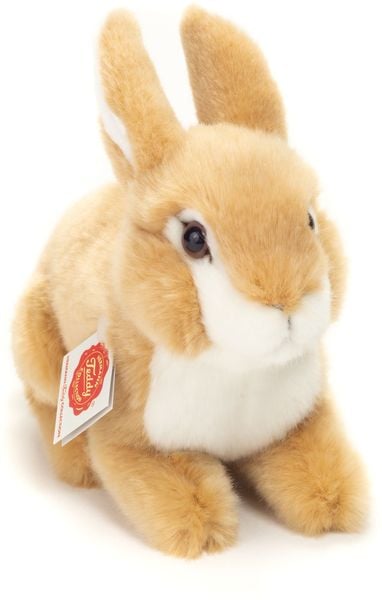 Teddy Hermann 93726 - Hase sitzend beige, Bauernhoftier, Plüschtier, Stofftier, 20 cm