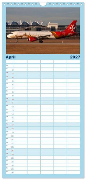 Produktbild: Familienplaner 2027 - Airbus A320 Das Brot und Butter Flugzeug mit 5 Spalten (Wandkalender, 21 x 45 cm) CALVENDO