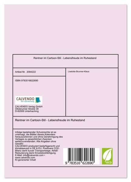 Produktbild: Rentner im Cartoon-Stil - Lebensfreude im Ruhestand (Tischkalender 2026 DIN A5 hoch), CALVENDO Monatskalender