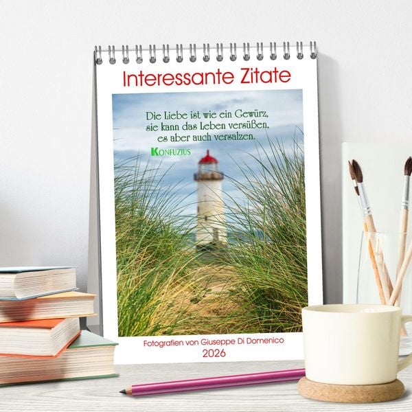 Produktbild: Interessante Zitate (Tischkalender 2026 DIN A5 hoch), CALVENDO Monatskalender