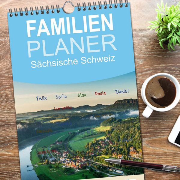 Produktbild: Familienplaner 2026 - S&auml;chsische Schweiz / Geburtstagsplaner mit 5 Spalten (Wandkalender, 21 x 45 cm) CALVENDO