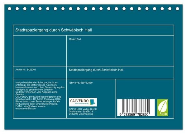 Produktbild: Stadtspaziergang durch Schw&auml;bisch Hall (Tischkalender 2027 DIN A5 quer), CALVENDO Monatskalender