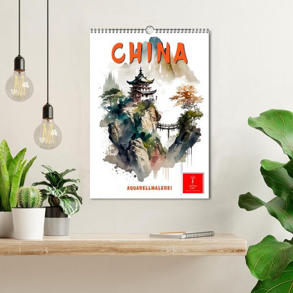 Produktbild: China - Aquarellmalerei (Wandkalender 2026 DIN A3 hoch), CALVENDO Monatskalender
