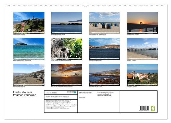 Produktbild: Inseln, die zum tr&auml;umen verlocken (Wandkalender 2026 DIN A2 quer), CALVENDO Monatskalender