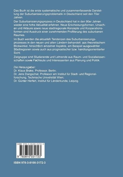 Produktbild: Suburbanisierung in Deutschland