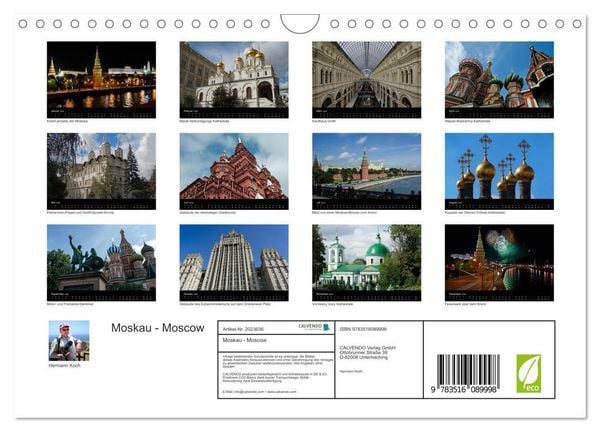 Produktbild: Moskau - Moscow (Wandkalender 2026 DIN A4 quer), CALVENDO Monatskalender