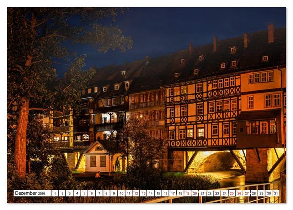 Produktbild: Romantisches Erfurt - Bilder einer Stadt voller Geschichte (Tischkalender 2026 DIN A5 quer), CALVENDO Monatskalender