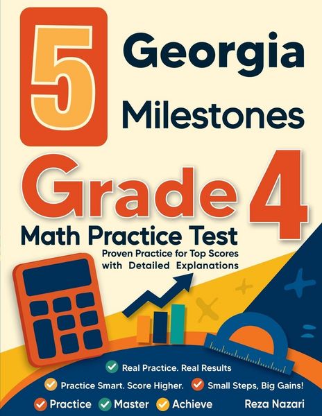 Produktbild: 5 Georgia Milestones Grade 4 Math Practice Tests
