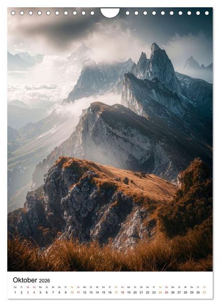 Produktbild: Bergwelten - Berge T&auml;ler Augenblicke (Wandkalender 2026 DIN A4 hoch), CALVENDO Monatskalender