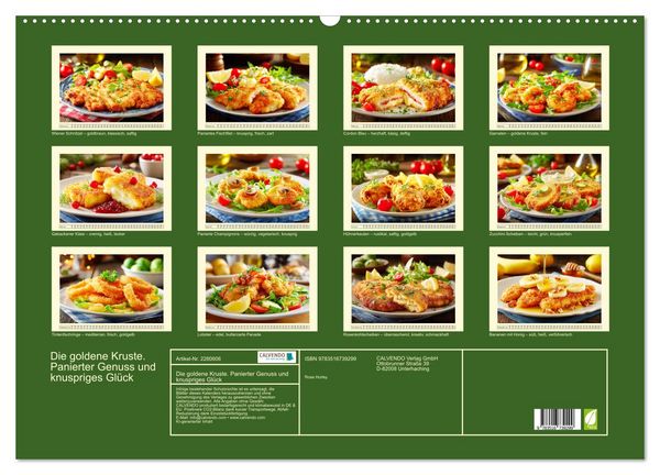 Produktbild: Die goldene Kruste. Panierter Genuss und knuspriges Gl&uuml;ck (Wandkalender 2026 DIN A2 quer), CALVENDO Monatskalender