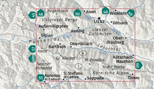 Produktbild: KOMPASS Wanderkarte 47 Lienzer Dolomiten, Lesachtal, Karnischer H&ouml;henweg 1:50.000