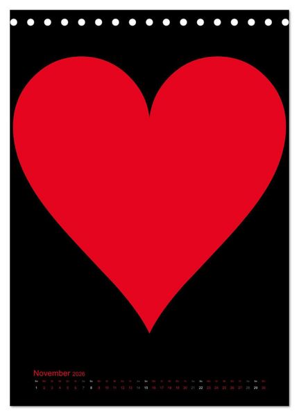 Produktbild: Foto- und Bastelkalender &bdquo;LIEBE&ldquo; in der Farbe Schwarz (Tischkalender 2026 DIN A5 hoch), CALVENDO Monatskalender