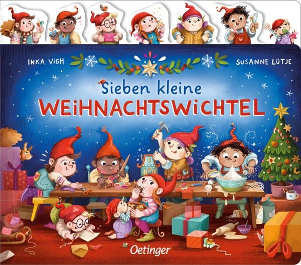 Sieben kleine Weihnachtswichtel, Gebundene Ausgabe von Susanne Lütje, Verlag Friedrich Oetinger GmbH, 9783789108129