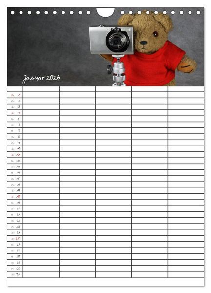 Produktbild: Der Teddyb&auml;ren-Familienplaner (Wandkalender 2026 DIN A4 hoch), CALVENDO Monatskalender