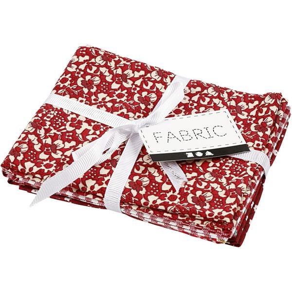 Produktbild: Creativ Company Patchwork-Stoff, Gr&ouml;&szlig;e 45x55 cm, 100 g, Rot, 4 Stk/ 1 B&uuml;ndl.