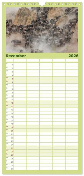 Produktbild: Familienplaner 2026 - Emotionale Momente: Afrika Wildlife. Part 3. mit 5 Spalten (Wandkalender, 21 x 45 cm) CALVENDO