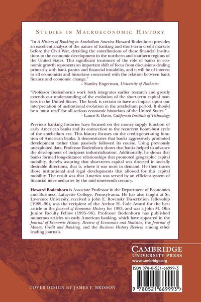 Produktbild: A History of Banking in Antebellum America