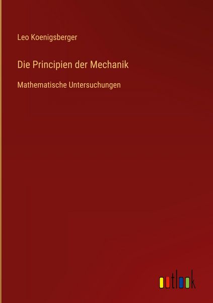 Produktbild: Die Principien der Mechanik