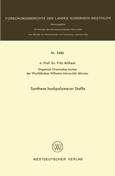 Produktbild: Synthese hochpolymerer Stoffe