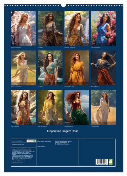 Produktbild: Elegant mit langem Haar (Wandkalender 2026 DIN A2 hoch), CALVENDO Monatskalender
