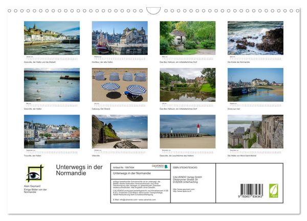 Produktbild: Unterwegs in der Normandie (Wandkalender 2026 DIN A3 quer), CALVENDO Monatskalender