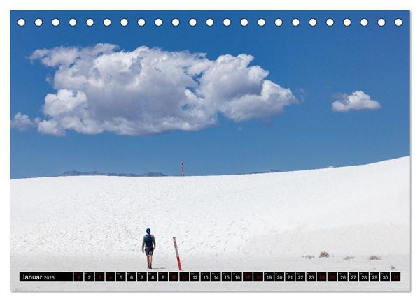 Produktbild: Wei&szlig;e Wunderwelten - White Sands National Monument (Tischkalender 2026 DIN A5 quer), CALVENDO Monatskalender